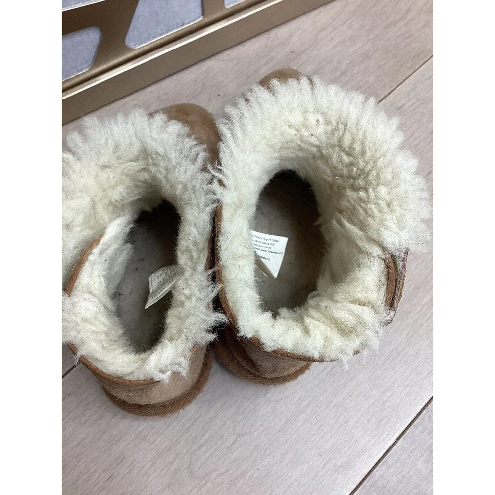 KIRKLAND BIG GIRLS 1 WINTER BOOTS FUR wool SUEDE LEATHER Twins?
